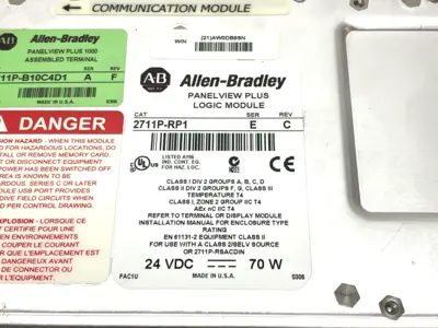 Used Allen-Bradley Ser. A Panelview Plus 1000 Touch HMI Interface Rev. F Automation Control (HMI) Michigan US | Maverick Industrial Sales #1397150