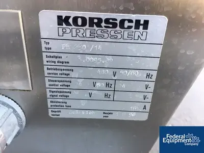 USED Korsch Korsch PH230 Tablet Press, 14 Station