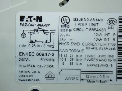 New | in-Stock EATON FAZC4/1NASP Circuit Breakers Ohio US | HGR 24 #802120