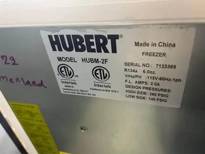 USED HUBERT GLASS DISPLAY FREEZER