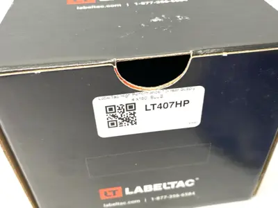 USED LABELTAC PRO MODEL HIGH PERF. 10 YEAR VINYL LABEL, BLUE, 4" X 150' ROLL