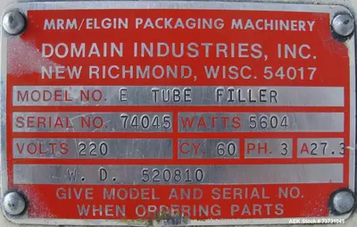 Used ELGIN E Tube Fillers Illinois US | Aaron Equipment #1515469
