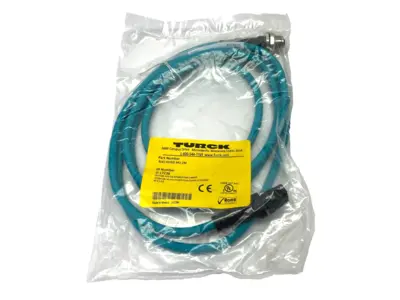 New | in-Stock Turck Double End Ethernet Cordset RJ45 Male M12 Female U-17238 Cable & Wire Michigan US | Maverick Industrial Sales #1391270