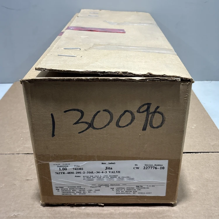 New | in-Stock Alfa Laval 762TR-48M-29S-2-316L-34-4-3 Valves/Fittings Indiana US | J&J Industrial Supply #1547831