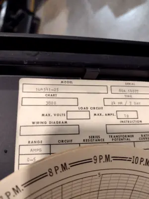 Used Bristol A.C Amps Chart Recorder 24HRS / 7 Days 3800 Chart Chart Recorders Michigan US | Maverick Industrial Sales #1473860