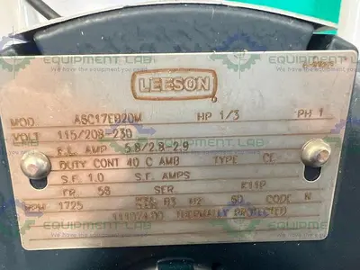 USED LEESON A6C17EB20M METERING PERISTALTIC PUMP W/ ADJUSTABLE ROLLING CART 115/230V
