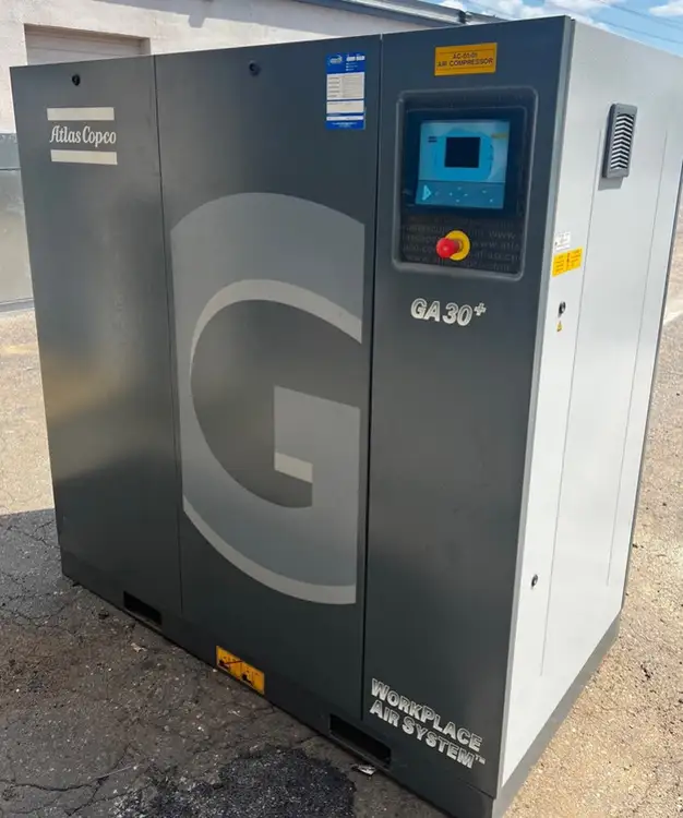 Used 2015 ATLAS COPCO GA30+ Rotary Screw & Sliding Vane Air Compressors British Columbia CA | Lenmark #834872