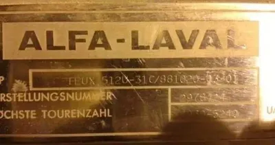 (3) Alfa-Laval FEUX 512U-31C nozzle centrifuges, 316SS.