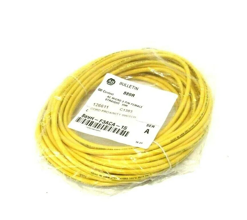 NEW ALLEN BRADLEY 889R-F3ACA-15 QD CORDSET SER.A 889RF3ACA15