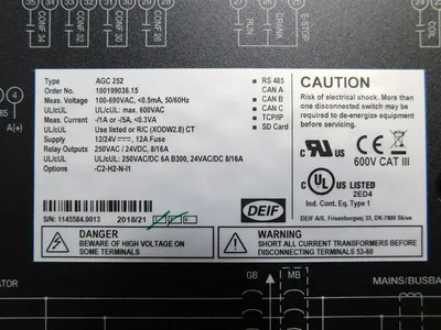 DEIF AGC 252 advanced Genset Controller 2912420010.39  Options -C2-H2-N-I1 New