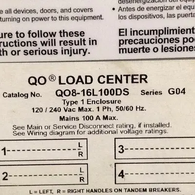 USED SQUARE D QO8-16L100DS