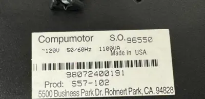 USED PARKER COMPUMOTOR S57-102 MICROSTEP DRIVE S57102