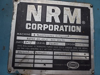 NRM 6" Cold Feed Rubber Extruder