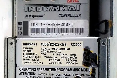 USED INDRAMAT TDM1.2-050-300-W1 SERVO CONTROLLER TDM12050300W1