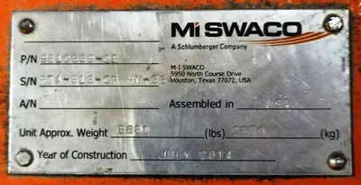 Swaco 518 HV oilfield decanter centrifuge skid, Duplex SS.