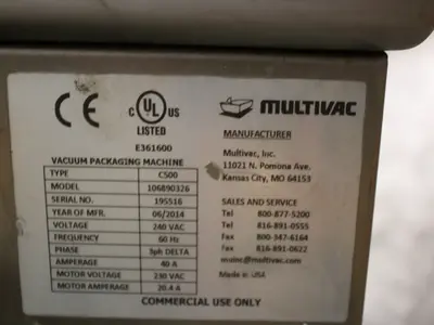 Used 2014 MULTIVAC C500 Vacuum Sealers Illinois US | M&M Equipment Corp. #1371675