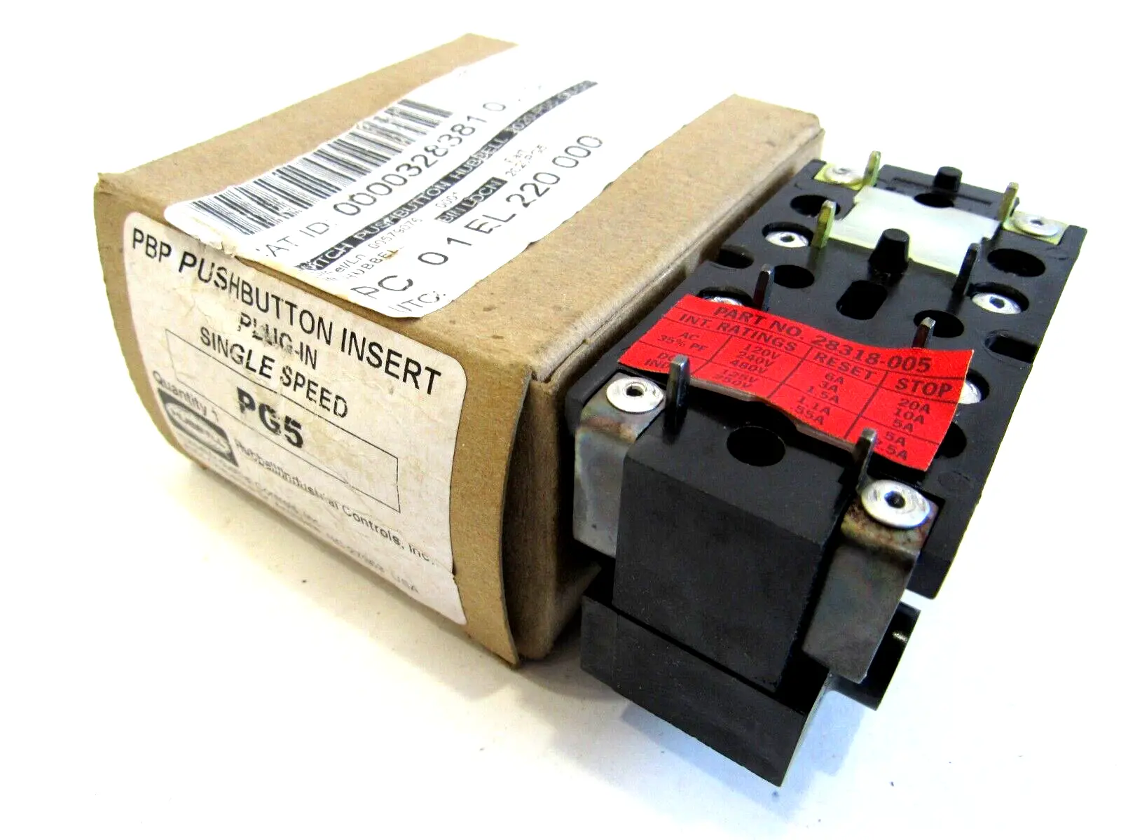 NEW HUBBELL 28318-005 PUSHBUTTON SWITCH 2020-PG5 28318005
