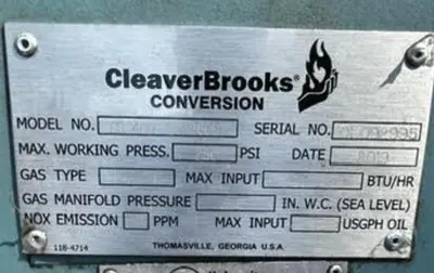 Used 2019 CLEAVER BROOKS CB 400-125-250 ST Boilers Florida US | C3 SURPLUS LLC #1502437