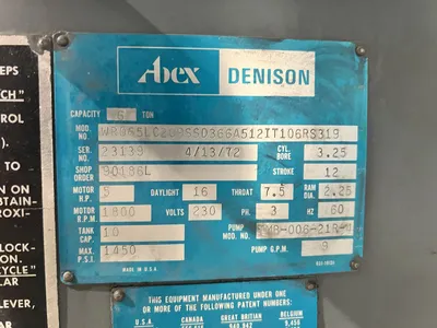 USED DENISON MULTIPRESS DENISON MULTIPRESS WR065LC209SSD366A512IT106RS319 PRESS