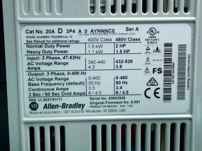 New | in-Stock ALLEN BRADLEY 20AD3P4A0AYNNNC0 Variable Speed Drives Ohio US | HGR 24 #1004447