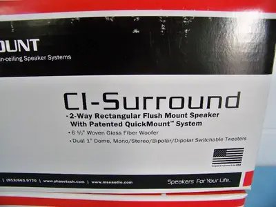 (4) Phase Technologies CI-Surround (CI_SURR) Flush-Mount In-Wall Home Theater Speakers - NEW IN BOX