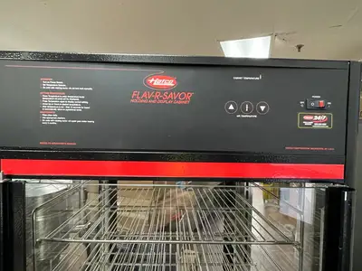 Used Hatco Used Hatco FSDT-2X Tall Two Door Warming Display Merchandiser w/ Rack - 120V Heated Cabinets & Displays Illinois US | Falcon Restaurant Supply #1375795