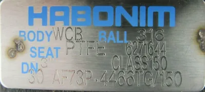 NEW HABONIM 30AF73P-4466TG/150 BALL VALVE 3" 30AF73P4466TG150 001045930 3-150