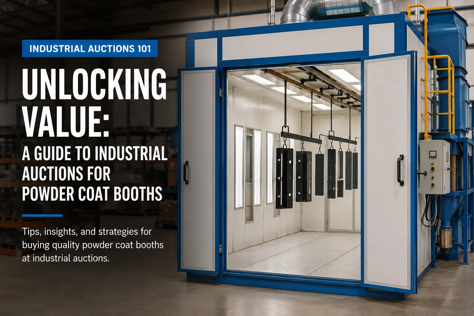 Powder coat booth in an industrial facility