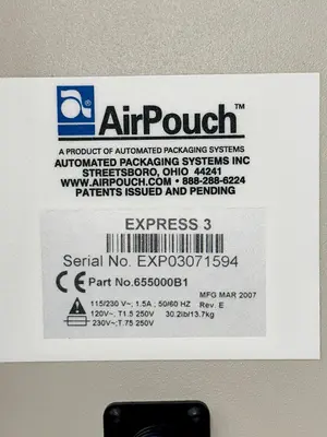 USED 2007 AUTOMATED PACKAGING SYSTEMS AIRPOUCH EXPRESS 3