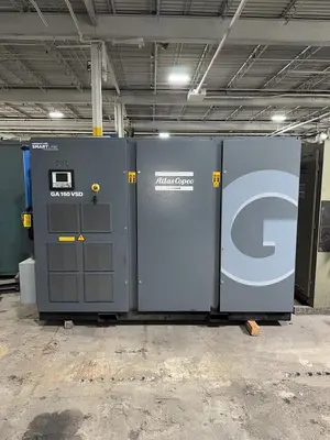 USED 2016 ATLAS COPCO GA160VSD ROTARY SCREW AIR COMPRESSOR