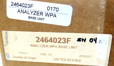 NEW ROYCE TECHNOLOGIES 2464023F ANALYZER , WPA BASE UNIT MODEL 9220