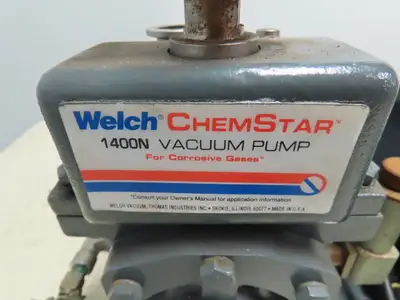 Welch 1400N ChemStar Belt Driven Vacuum Pump w/Elec Motor 1/3HP 1725RPM 1PH 115V