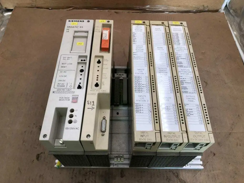 Siemens 6ES5-942-7UB11 Simatic S5 CPU Module w/ 3 Modules – 6ES5-951-7LB21-