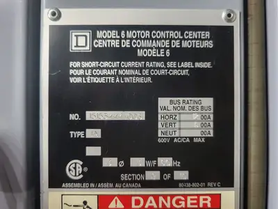 USED SQUARE D MODEL 6