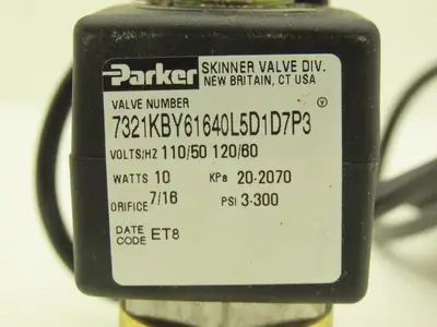 Parker Skinner Solenoid Condensate Drain Valve 110V 60Hz 10W 3-300PSI Timed