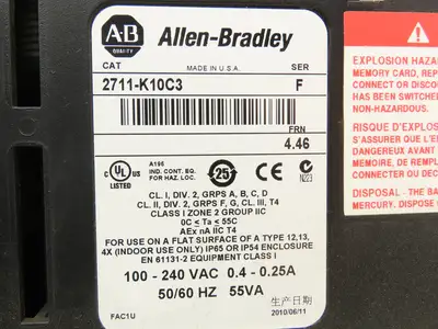 Allen Bradley 2711-K10C3 PanelView 1000 HMI Terminal FRN 4.46 Series F