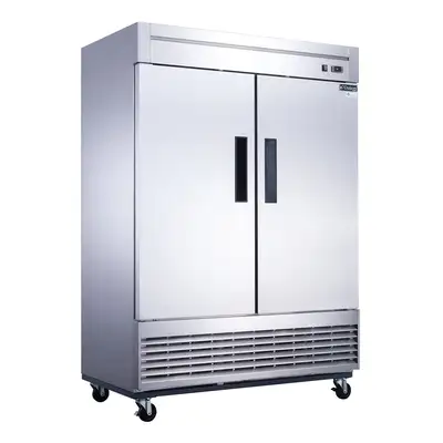 New | in-Stock Dukers New Dukers D55R Stainless Steel Solid 2-Door Commercial Reach-in Refrigerator Refrigerators Illinois US | Falcon Restaurant Supply #1376292