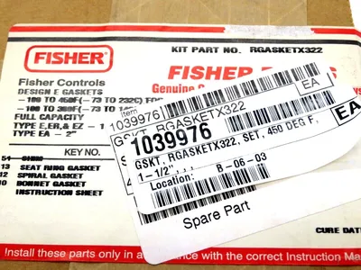 NEW FISHER RGASKETX322 DESIGN E GASKETS