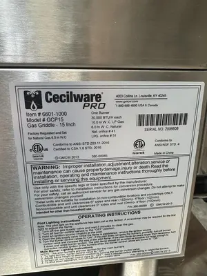 USED CECILWARE PRO GCP15