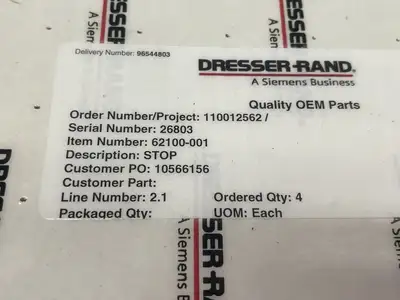 New | in-Stock Dresser-Rand Stop 4-Pack Air Compressor Parts Michigan US | Maverick Industrial Sales #1489260