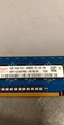 Hynix HMT112U6TFR8C Computer Memory 1GB 1Rx8 PC3-10600U-9-10-A0 x2 3D-1