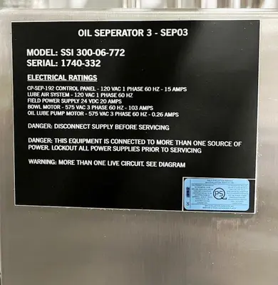 (3) GEA Westfalia SSI 300-01-772 vegetable protein separator centrifuges, 316SS.