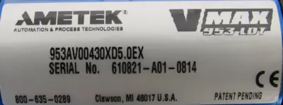 NEW AMETEK 953AV00430XD5.0EX SENSOR 953AV00430XD50EX