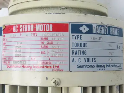 Sumitomo FS271MTCT16 Cyclo-Drive Servo Gear Motor w/Brake 13:1 Ratio 154rpm 230V