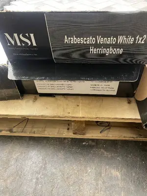 MSI Arabescato Vendalo White Herringbone Marble Tile Mosaic - 2 Boxes
