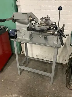 5999-440 Benzinger Inside Turning Horizontal Ring Lathe with Precision Radius Attachment & Lever Operated Cross Slide