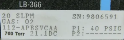 NEW PORTER 112-APBSVCAA MASS FLOW METER CONTROLLER LB-366 112APBSVCAA