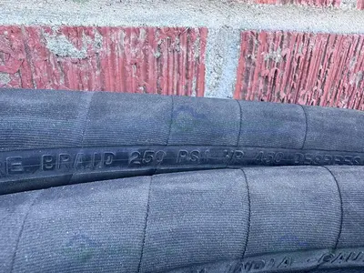 USED STEAM KING 205MB 1" 2 WIRE BRAID 250 PSI 232" FLEXIBLE HOSE W/ 1" NPT FITTINGS