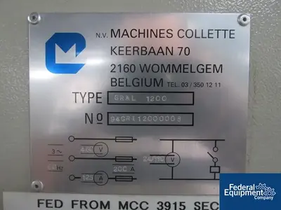 USED Collette 1,200 Liter Collette High Shear Mixer, Model Gral1200