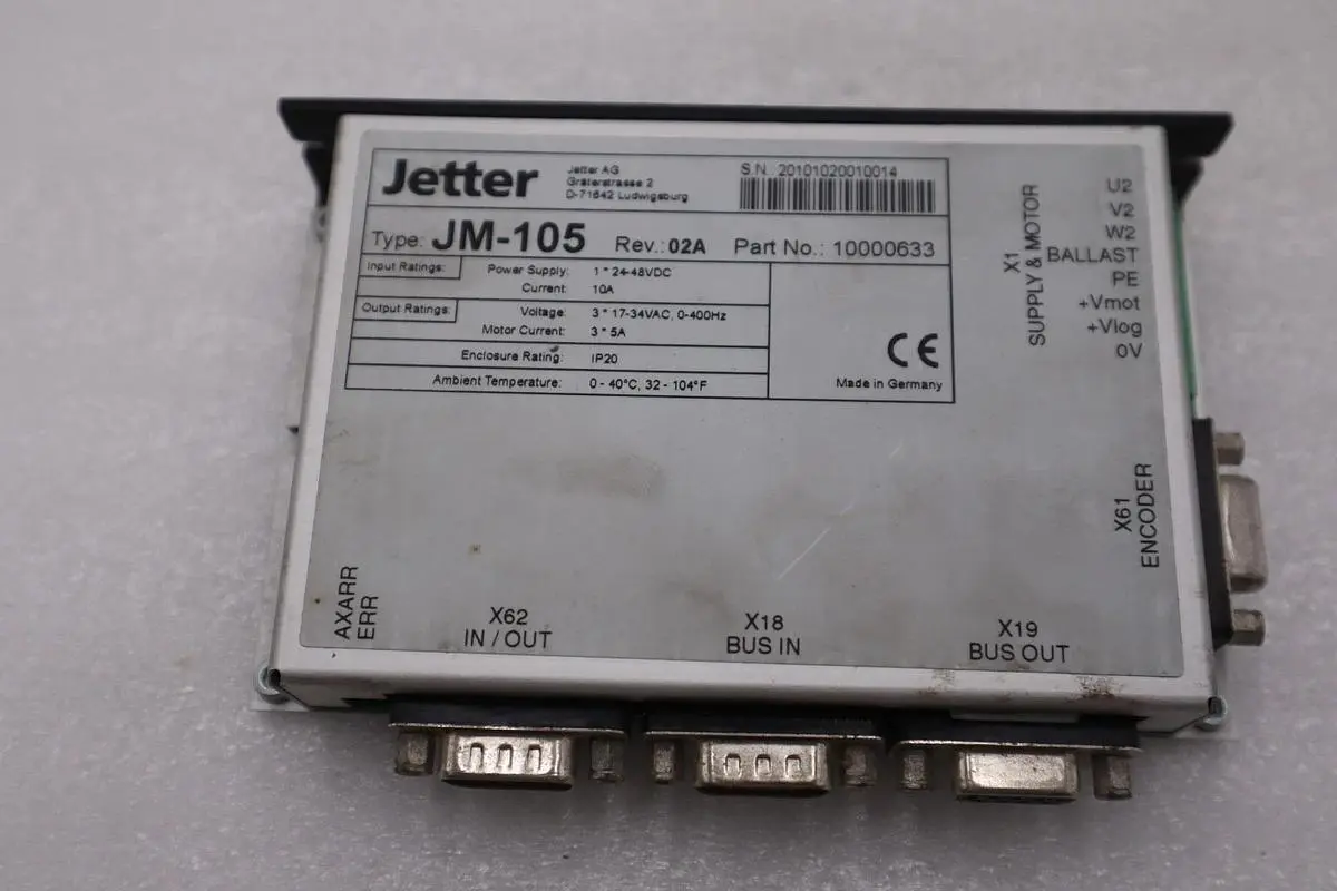 JETTER Type: JM-105 Rev. 02A / 10000633 Drive STOCK H1067A